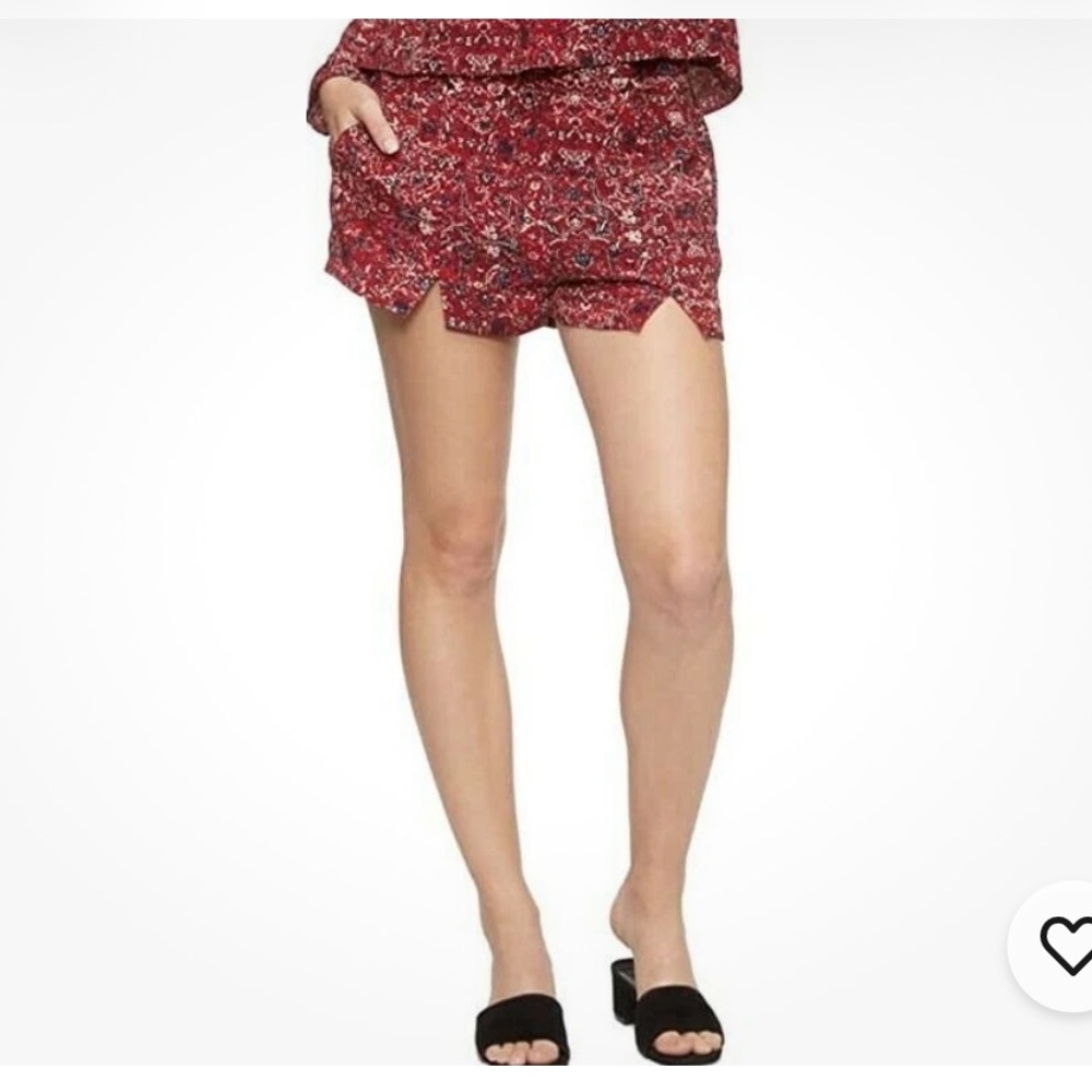 TAVIK • Women’s Burgundy Paisley Floral High-Waist Shorts NWT - Picture 6 of 8